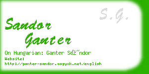 sandor ganter business card